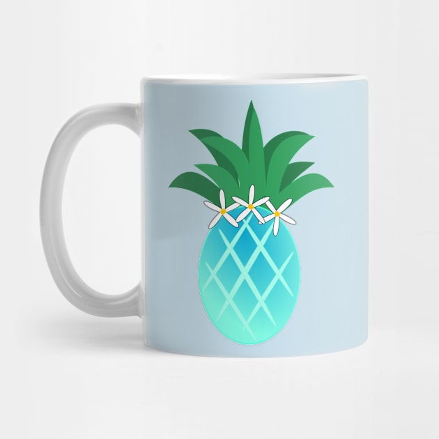 Cute teal blue pineapple with daisy crown by Robyn's T shop